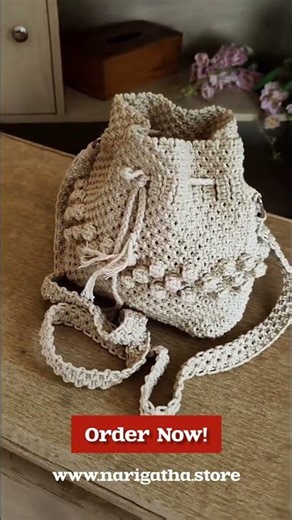 ✨ Macramé Drawstring Bag ✨ | Cute Handmade Boho Style 🤍