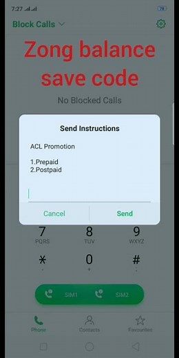 zong balance save code.#shorts