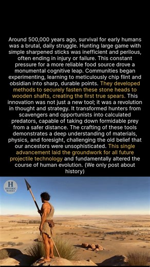 Ancient spears reveal the sophisticated hunting techniques of our earliest ancestors. #history #ancienthistory #archaeology | Historic Marks