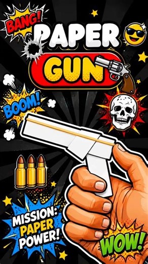 Easy paper gun that works🔫💯 #craft #papercraft #howto #diy
