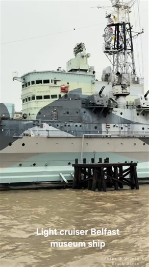 HMS Belfast played a crucial role in the sinking of the German battleship Scharnhorst during the Battle of North Cape on December 26, 1943. As part of the British forces protecting Arctic Convoy JW 55B, Belfast’s radar detected the Scharnhorst, enabling British cruisers and later the battleship Duke of York to engage and sink the German ship. Today, HMS Belfast is a museum ship operated by the Imperial War Museum in London. #hmsbelfast #belfast #london #england #uk | Ships & Models by Erick Nava