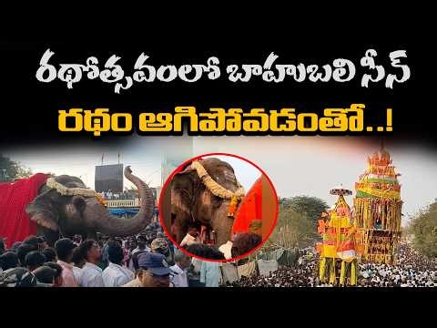 Elephant Pushes Stuck Temple Chariot in Uravakonda | Divine Moment at Gavimath Rathotsavam Anantapur