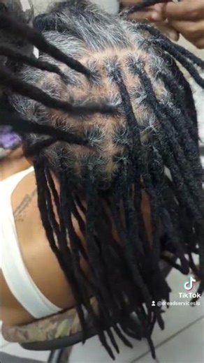 Dreadlocks Extension Installation Process #dreadlockextensions #locextensions #locs #grayhair