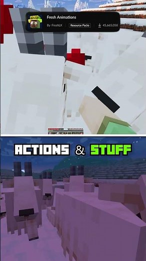 Minecraft Animations: Actions & Stuff 1.4 (Bedrock) vs. Fresh Animations (Java)