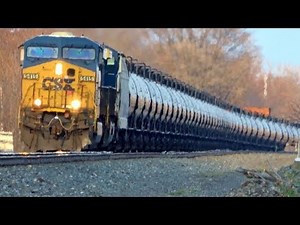 Long CSX Oil Tanker Train 4K Ultra High Definition