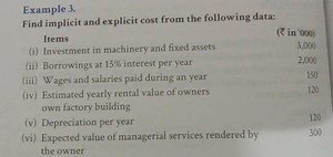 Example 3.Find implicit and explicit cost from the following d... | Filo