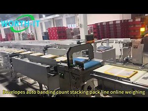 Envelopes making machine auto packing line with auto count stacking banding and weighing