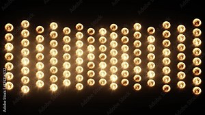 Wall of Lights Flicking and Blinking Spotlights Stock Video