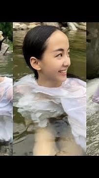 Hot Japanese girl swim in lakers BATHING IN THE RIVER | video call live 2022 Ep79