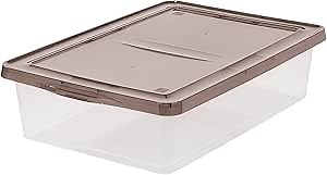 IRIS 28 Quart Clear Storage Box with Gray Lid, 10 Pack