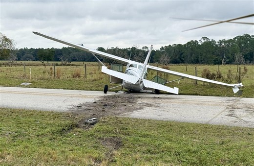 Two injured when small plane crashes near DeLand, police say