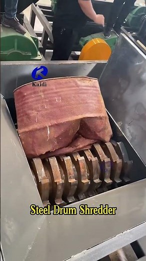 Steel Drum Shredding | Powerful Double Shaft Shredder in Action