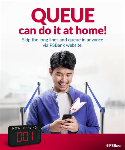 103 reactions · 36 shares | Get your queue number in advance… na kahit nasa bahay ka pa, naka-queue ka na! Click here to queue in advance: https://queueanywhere.psbank.com.ph/QueueAnywhere You can also queue via PSBank Mobile app by tapping “Queue Anywhere” in the Quick Links on the login screen. #SanaLahatSimple Regulated by BSP. | PSBank | Facebook