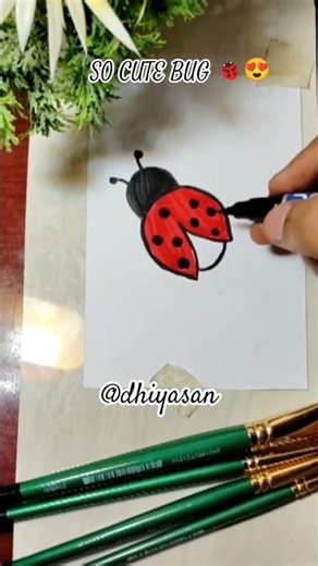 Cute Bug Drawing 🐞 | Easy and Simple Coloring Art” #drawing #art #entertainment #sketch #funny