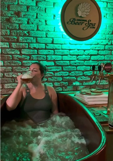 ✈️ SEND to someone you want to do this with 🍻👀 If there’s one thing you must do when visiting the city of Prague, Czech Republic…it’s going to a Beer Spa! 🍺 after all, Prague is the beer-drinking capital of the world. Here, beer is literally cheaper than water, so taking a beer bath seemed like one of the best ways to embrace the local culture 🤪 We went to the @originalbeerspa for this experience where for an entire hour, you get to relax in 1,000-liter oak hot tubs filled with beer ingredie