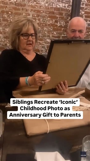 Parents on Instagram: "Siblings recreate a photo from 34 years ago. What an unforgettable gift!"