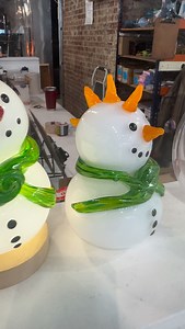 30 reactions | We know that Rainbow Mohawk Snowman is at the top of everyone’s Christmas list year and why wouldn’t he be! This colorful take on our classic mohawk snowman brings a vibrant new flare to our stylish crew of snow people. Stop in and see this cast of snow characters holding down the gallery this holiday season here at Hot Sand. #glasss #snowman #punk #rainbow #christmas #glassblowing #winter | Hot Sand AP | Facebook