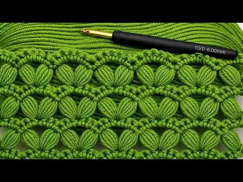 Beautiful Crochet Puff Flower Stitch 🌿 Easy 3D Petal Pattern