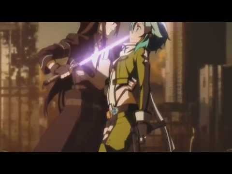 Sword Art Online II Scene - Sinon and Kirito Dueling[Eng Sub]