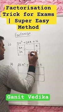 Factorisation Trick for Exams | Super Easy Method #maths #easylearning #viral #viralvideo #vedic