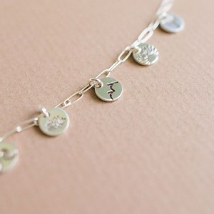 Personalized Sterling Silver Charm Bracelet: Custom 6mm Charm Jewelry - Etsy