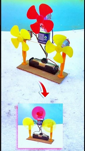 DC motor battery tufani pankha 🤯 mini table fan at home #experiment #youtubeshorts #viral #shorts