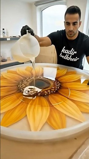 Making an INCREDIBLE 3D Sunflower Epoxy Resin Table 🌻#EpoxyResin #ResinArt #Sunflower #DIYFurniture