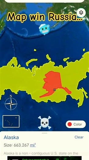 Russia🇷🇺 VS Alaska area size comparison on map| map win Russia🇷🇺|#RUSSIA #ALASKA #world map #mapping