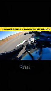 8K reactions · 61 shares | Kawasaki Ninja H2R  Vs CBR 1000RR Vs Tesla Plaid Drag Race  #kawasaki #ninja #h2r #h2rtopspeed #h2rlover #vs #cbr #cbr1000rr #tesla #teslaplaid #motorcycle #racing #race #fb #tranding #viralvideo #viralshorts | Reyaj R | Facebook