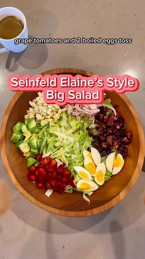 Seinfeld Elaine’s Style Big Salad #saladsoftiktok #thesaladlab #bigsalad #seinfeldsalad #dinercoffee #havingfun #easyrecipe #easysaladrecipe #nostalgic