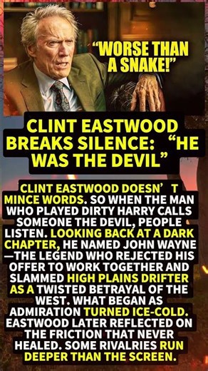 Clint Eastwood Breaks Silence: “He Was The Devil” #Shorts #viral