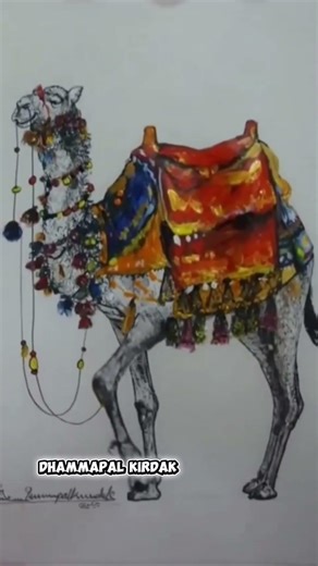 Beautiful Camel Painting 🐪🎨 | Desert Art Shorts #art Dhammapal Kirdak