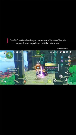 Day 290 in Genshin Impact - one more Shrine of Depths opened, one step closer to full exploration.