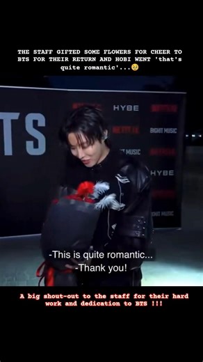 The staff giving flowers to #BTS before their performance😭💐 #bts #bts #trending #jk #rm #shorts