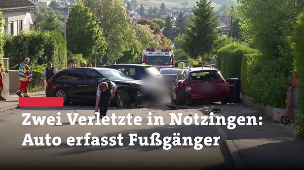Zwei Verletzte in Notzingen: Autofahrer erfasst Fußgänger