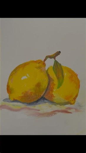 Drawing Realistic Lemons with #Mungyo Oil Pastels 🍋🎨 #youtubeshorts #viral