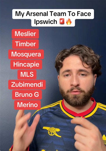 Arsenal XI vs Ipswich — My Arsenal Team To Face Ipswich