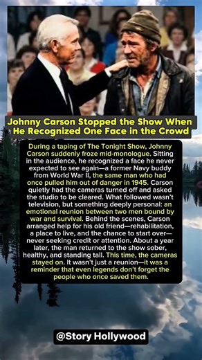Johnny Carson Stopped the Show When He Recognized One Face in the Crowd. #shorts #story #hollywood