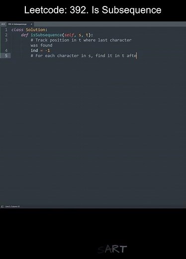 Leetcode 392. Is Subsequence in Python | Python Leetcode | Python Coding Tutorial | Python Code ASMR