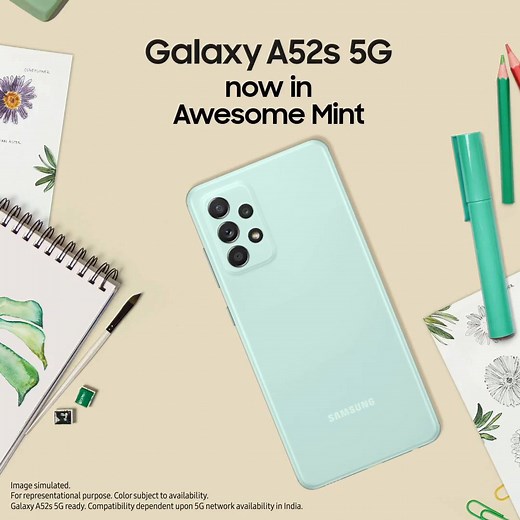 Hustle in style; the #GalaxyA52s5G in Awesome Mint is sure to make every work day cooler and way more fun! Own now, starting at ₹ 29999, inclusive of ₹ 6000 cashback or upgrade bonus. T&C apply. http://spr.ly/6181J3IgJ #BeFutureReady #AwesomeIsForEveryone #Samsung | Samsung
