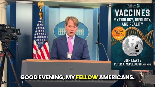 15K views · 777 reactions | McCullough Foundation Delivering Truth at the White House We presented our NYT Bestselling book, Vaccines: Mythology, Ideology, and Reality — exposing how vaccines have shifted from science to religious belief.  Available now on Amazon: https://www.amazon.com/Vaccines-Mythology-Ideology-John-Leake/dp/1648211895/ | McCullough Foundation | Facebook