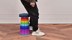 2 Pack Upgraded Collapsible Stool Folding Stool with Cushion,Retractable Folding Stool Max Load Capacity 400lbs, Portable Telescoping Stools for Camping Hiking Outdoor BBQ -Red