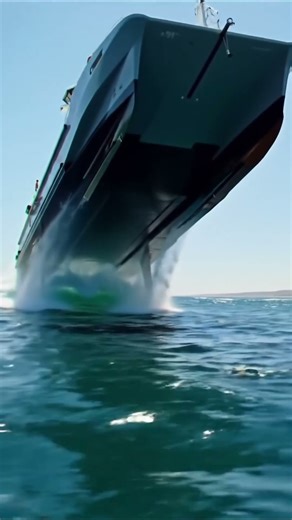 This boat literally flies over the water! 🤯 #hydrofoil