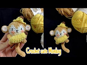 Crochet Cute Monkey Amigurumi Tutorial 🙈🍌 | Hướng dẫn móc len chú khỉ nhỏ ôm chuối 🍌 |