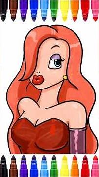 🔥Jessica rabbit easy drawing tutorial shorts #howtodraw #jessica