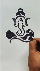 Quick simple and easy drawing of lord Ganesha/ Ganpati stensil artwork/ Unique Ganpati Bappa drawing