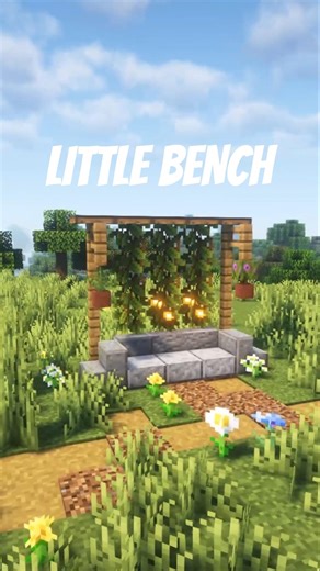 A CUTE NATURAL BENCH TUTORIAL IN MINECRAFT 🌿🪑 #minecraft