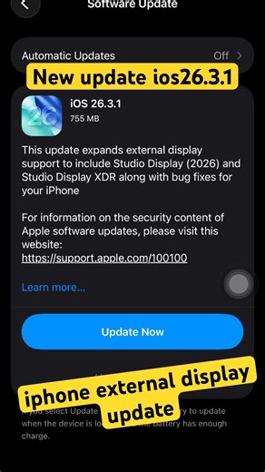 iphone new update ios 26.3.1 🧐 #ios #iphoneupdate #update #todaynews #viral