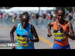 Best last mile EVER? Jepchirchir and Yeshaneh's UNBELIEVABLE Boston Marathon finish | NBC Sports