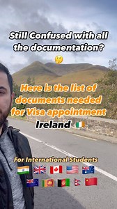 Checklist for Ireland Visa via VFS 1. AVATS Form: Completed AVATS application and signed summary sheet. 2. VFS Documents: Appointment letter and payment receipt. 3. Verification: VISA Check-In Verification Form (as per VFS). 4. SOP: Statement of Purpose detailing the purpose of travel. 5. PCC: Police Clearance Certificate from relevant authorities. 6. Offer Letter: Unconditional offer letter from your institution. 7. Fee Payment Proof: Tuition fee receipt (TransferMate, university receipt, or SW